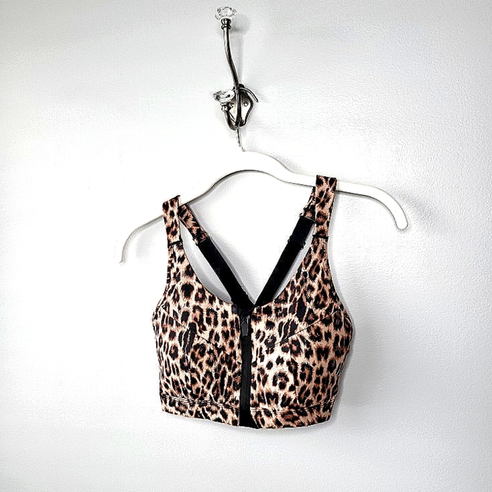 Zip Front Sports Bra - Women High Impact Workout Bra Wirefree Removable Pads